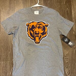 47 Brand Gray Short Sleeve Tee with Orange and Navy Bear Graphic